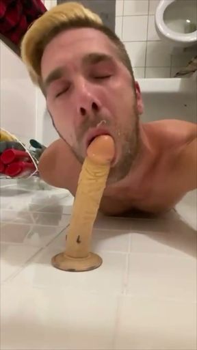 Fag Deepthroat Slimy Dildo   Clip 3