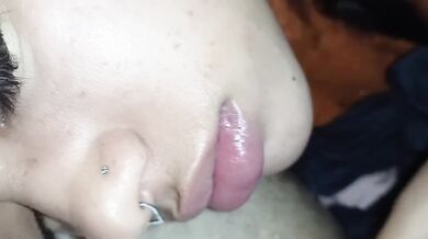 Latina face fucked raw by thick creampie cumshot POV