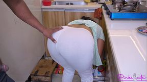 Husband Wife- Indian Big Ass wife rough Fucked in Kitchen by her husband in doggy style and cum on big Ass.