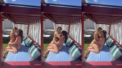 NEW real lesbian couple making out hard and grinding on each other’s pussies to get wet