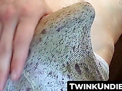 TwinkUndie.com - Bryce Corbin's undie jerk off and creamy explosion after teasing strokes