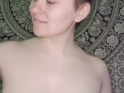 playing with and bouncing my big all natural tits- no makeup sports bra compilation