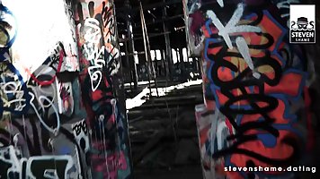Round ass brunette babe gets boned in an abandoned railway area