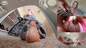 Obeying my Big Little Step-Sister by Cumming for Her Feet starring Giantess Katelyn Brooks (360 VR)