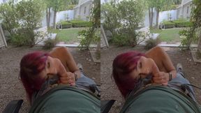 Amateur GF gives a sexy outdoor blowjob before getting fucked hard