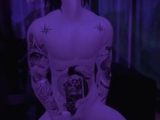 Kayden cums while masturbating solo in VR