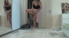 Hopping one leg up a