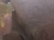 Sean jerkin before havin a piss enema