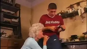 My old college professor with enormous boobs takes her student's shaft during a