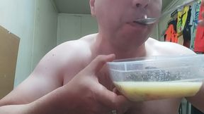 Amateur Guy Masturbates and Drinks Piss in Intense Solo Webcam Session