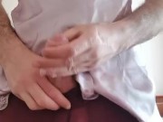 Crossdresser playing with himself