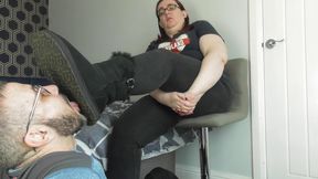 It`s about time slave licked my filthy boot soles clean