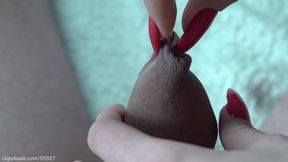 Long nail play with cock 2