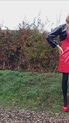 Tranny Gina Outdoor Pissing + Roadside Play   Clip 1