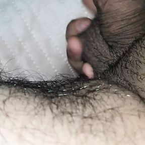 Step mom gently handjob step son cock under blanket