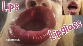 Lina Blackly POV Lipstick Kisses with Lipgloss Mouth Tease
