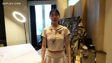 Cute Japanese Student With Braces. Nice Facial At The End