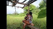 Perverted old man fucks his beautiful, big-assed, big-titted stepdaughter in the countryside