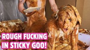 Dulce De Lecherous: Messy Temptress Gets Pied & Fucked in Sticky Goo! - Hardcore WAM Sploshing Messy Rough Sex