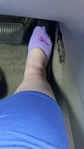 Pedal Pumping in Purple Socks
