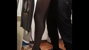 preview - Milf gets fucked while ironing in heels and cums on pantyhose
