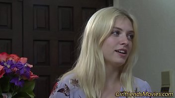 Teen blonde lesbian with massive tits