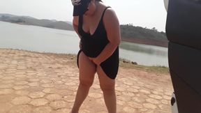 Exhibition and masturbation at the dam