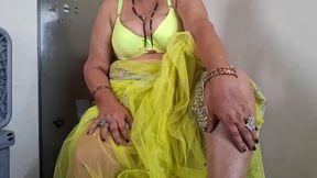 Taboobreakers Shilpa in Lemon Colour Saree