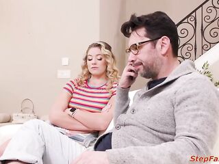 Which one of my chakras do u wanna open 1st stepdaddy?Golden-haired teen stepdaughter River Lynn disrobes ifo her stepdad and lets him anal bang her