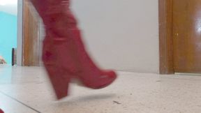 Lick my boots and feel my whip by Goddess Joanna in sexy Red Riding Boots