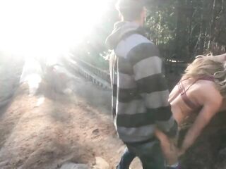 Hot blonde and Sexy stud fuck in the Sequoias