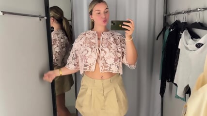 [4K] Transparent Clothes Haul   See through Try on