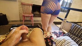 I caught my brother-in-law jerking off and he cummed on me.