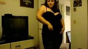 Marvelous white BBW amateur girl stripteased on webcam