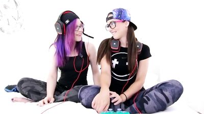 Pegas Productions - Hot Lezzie Step-Sis Babes Gaming on Fortnite