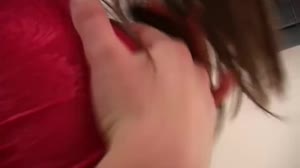 Horny brunette masturbates in her lingerie