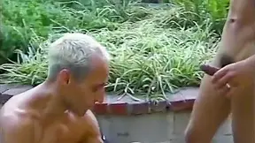 Two Horny Gay Studs Suck Each Others Dick In The Garden