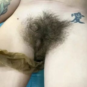 Pantyhose and hairy pussy by amateur girl