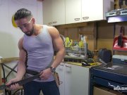 Maskurbate Playing With his Powertool!