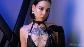 Chastity Control - Femdom Keyholder in Pleather & Opera Gloves (4 Min)