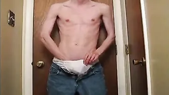 Nerdy Twink Strokes Big Cock on Webcam