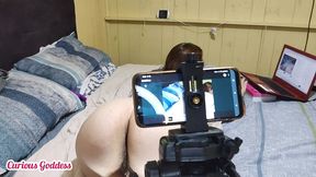 curious goddess - arregacou meu cu na live e mostrou para todos ele aberto mostra e lambendo porra escorrendo dele parte 5