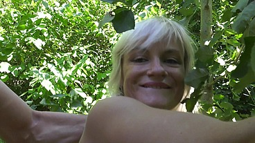 Blonde French Cougar Naked in the woods 5200 4 -