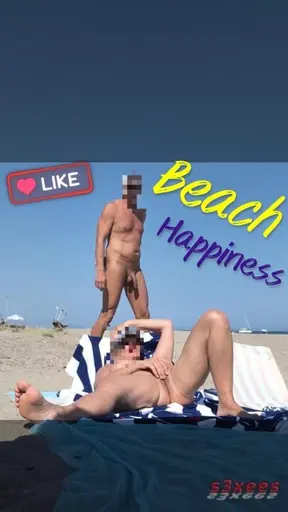 Solo female masturbation on naturist beach catches voyeur's eye
