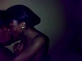 Ebony pair banging in the night homemade black