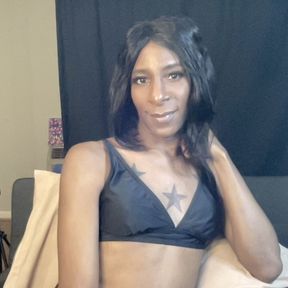 Ebony Trans Goddess Edges Her Big Princess Dick