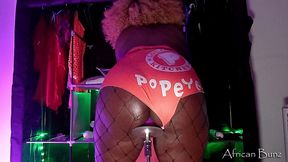 popeye s cashier turn pornstar - ebony slut riding fuck machine