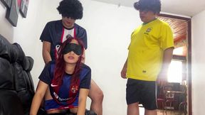 Latina GF cheated on while blindfolded and ridden