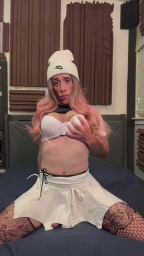 Cute CD with Pink Hair Shaking Ass
