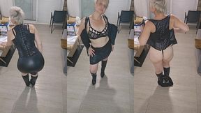 je suis sur que tu aime ma tenu en cuir mes bottes ma lingerie mon cul ma chatte...